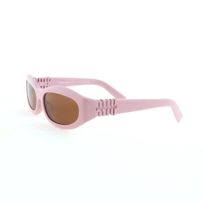 EM Sneakers Miu Miu Curved Frame Sunglasses Pink/Pink Label 01