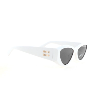 EM Sneakers Miu Miu Eyewear Cat-eye Frame Logo Sunglasses White 02