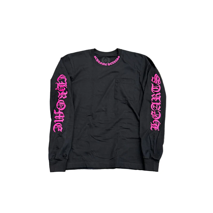 EM Sneakers Chrome Hearts Long Sleeve Pocket Crew Hot Pink/Black