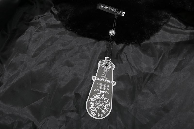 EM Sneakers Chrome Hearts Cross Embroidered Letter Leather Sleeve Patchwork Baseball Jacket (Black and White)