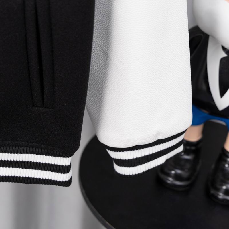 EM Sneakers Chrome Hearts Embroidered Cross Baseball Jacket Black and White