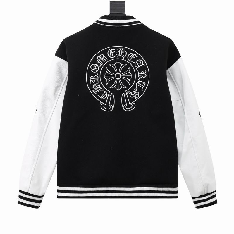 EM Sneakers Chrome Hearts Embroidered Logo Patchwork Jacket (Black and White)