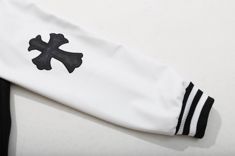 EM Sneakers Chrome Hearts Embroidered Logo Patchwork Jacket (Black and White)