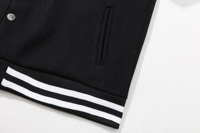 EM Sneakers Chrome Hearts Embroidered Logo Patchwork Jacket (Black and White)