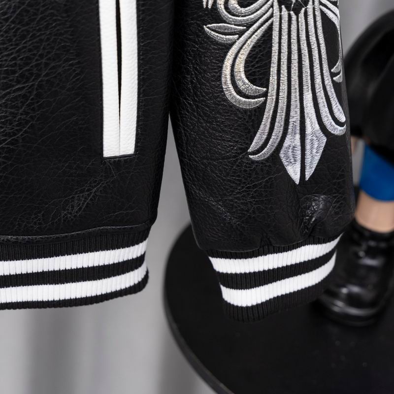 EM Sneakers Chrome Hearts Embroidered Sleeve Varsity Baseball Jacket Black