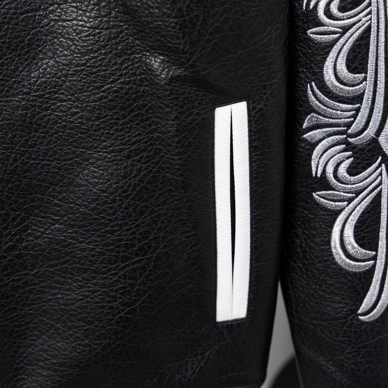 EM Sneakers Chrome Hearts Embroidered Sleeve Varsity Baseball Jacket Black