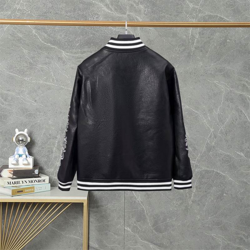 EM Sneakers Chrome Hearts Embroidered Sleeve Varsity Baseball Jacket Black