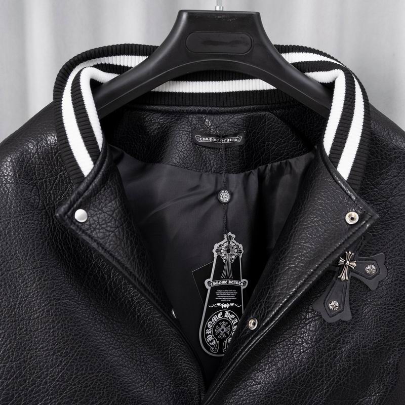 EM Sneakers Chrome Hearts Embroidered Sleeve Varsity Baseball Jacket Black