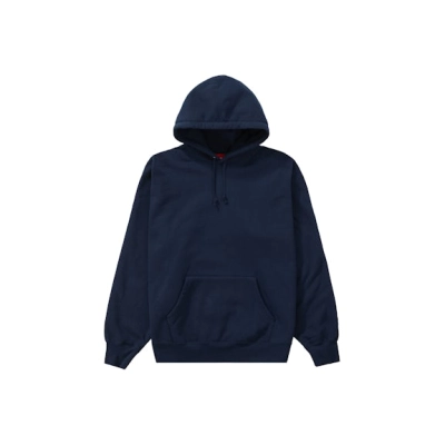 EM Sneakers Supreme Satin Appliqué Hooded Sweatshirt Navy 02