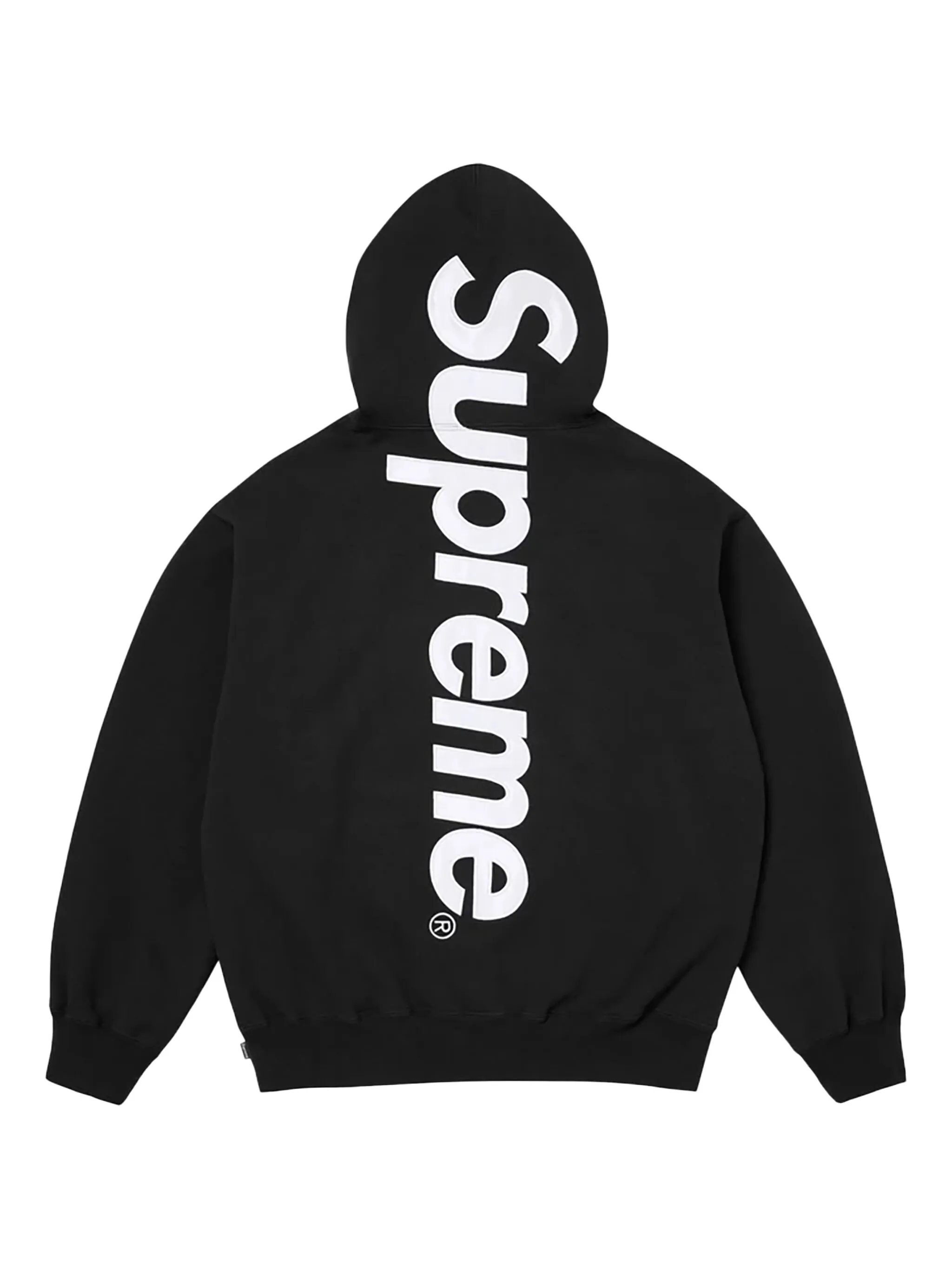 EM Sneakers Supreme Satin Applique Hooded Sweatshirt (FW24) Black