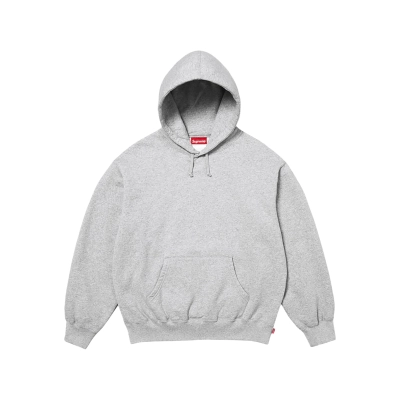 EM Sneakers Supreme Satin Applique Hooded Sweatshirt (FW24) Heather Grey 02