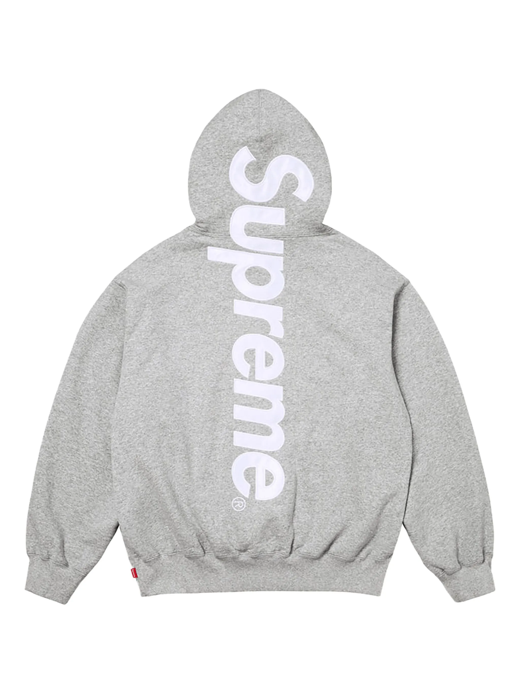 EM Sneakers Supreme Satin Applique Hooded Sweatshirt (FW24) Heather Grey