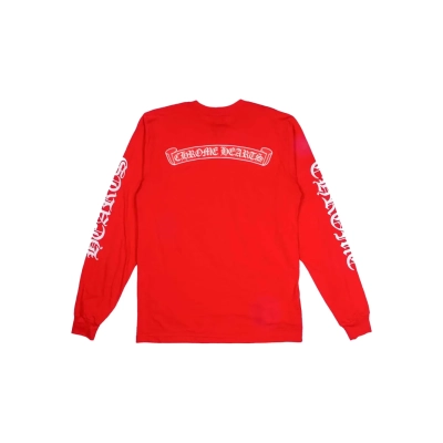 EM Sneakers Chrome Hearts Scroll Logo Long Sleeve Red 02