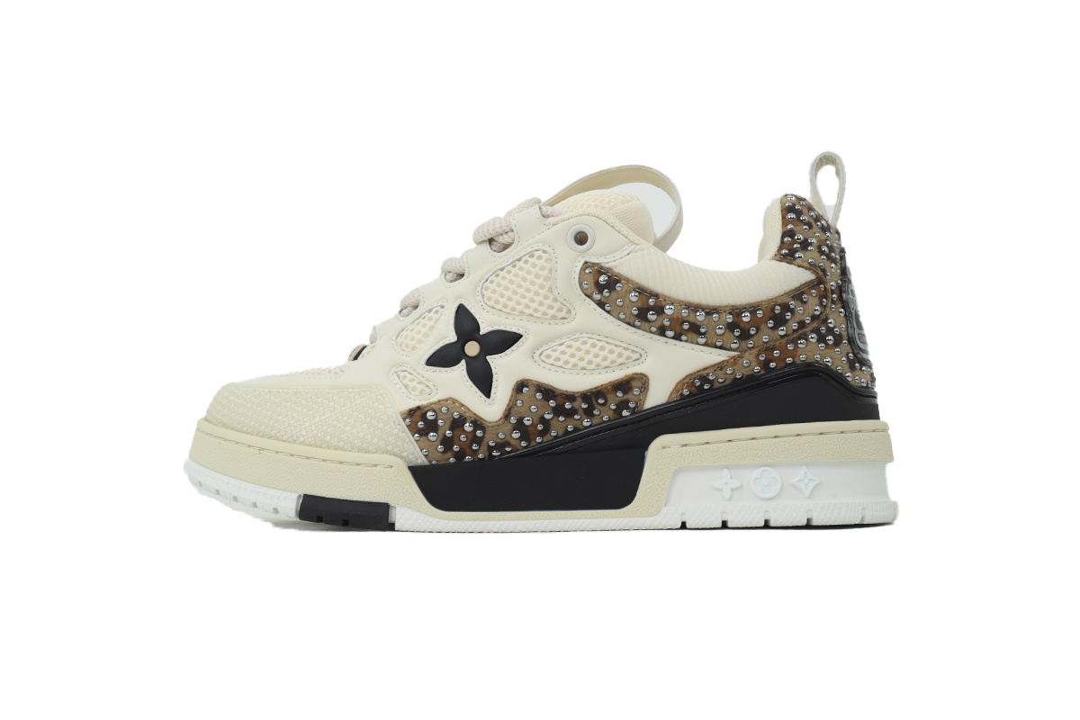EM Sneakers Louis Vuitton LV Skate White Coffee Diamond