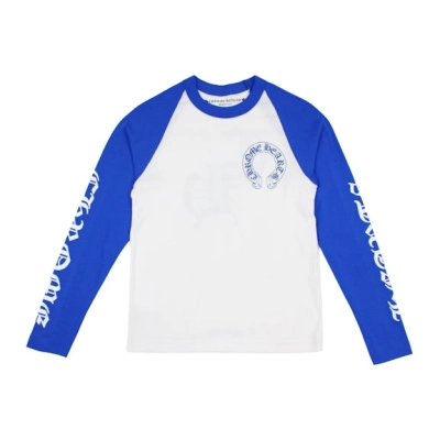 EM Sneakers Chrome Hearts Sanskrit Blue White Long Sleeve T-Shirt 01
