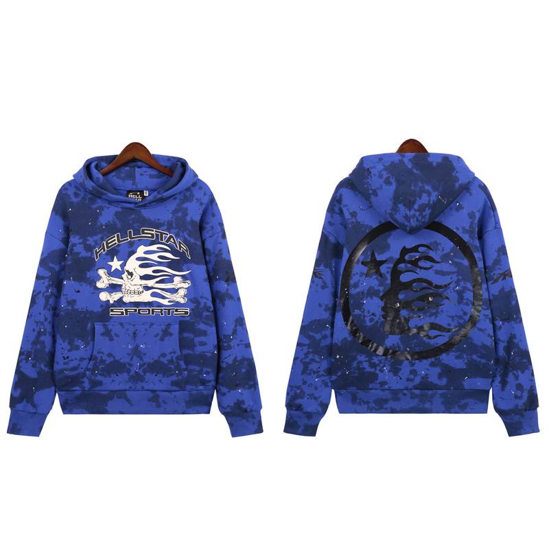 EM Sneakers Hellstar Sports Tie-Dye Skull Hoodie & Sweatpant Sets Blue