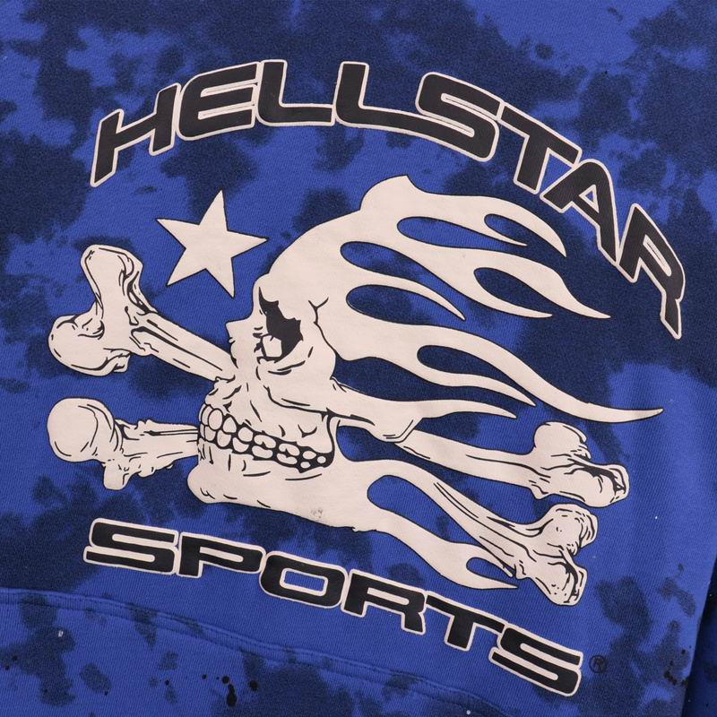 EM Sneakers Hellstar Sports Tie-Dye Skull Hoodie & Sweatpant Sets Blue