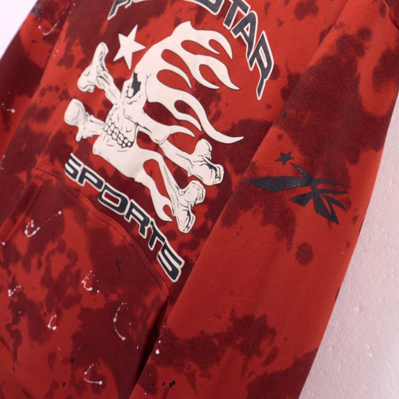 EM Sneakers Hellstar Sports Tie-Dye Skull Hoodie & Sweatpant Sets Red