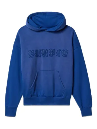 EM Sneakers Purple Brand Gothic Appligue Hoodie Blue