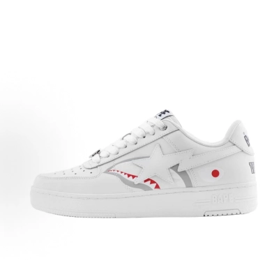 EM Sneakers A Bathing Ape Bape Sta Low #2 Shark White 01