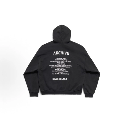 EM Sneakers Balenciaga Music Archive Series Connected Zip-up Hoodie Black/white 02