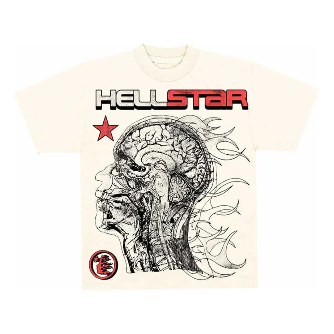 EM Sneakers Hellstar Human Development T-Shirt White /Beige /Black