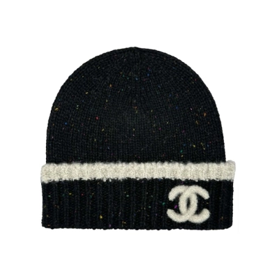 EM Sneakers Chanel Cloche Black Multicolor CC Logo Beanie AA8630 Black/Ecru 01
