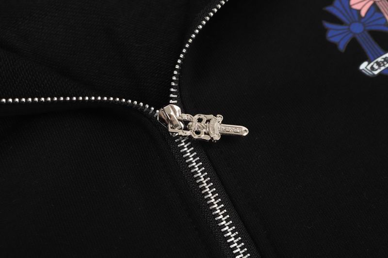 EM Sneakers Chrome Hearts 25FW Colorful Cross Print Zip-Up Hoodie Black