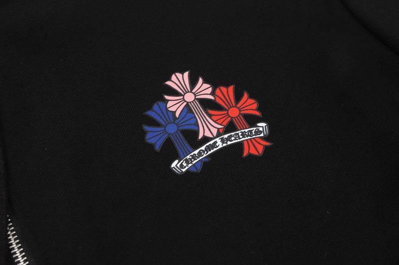 EM Sneakers Chrome Hearts 25FW Colorful Cross Print Zip-Up Hoodie Black