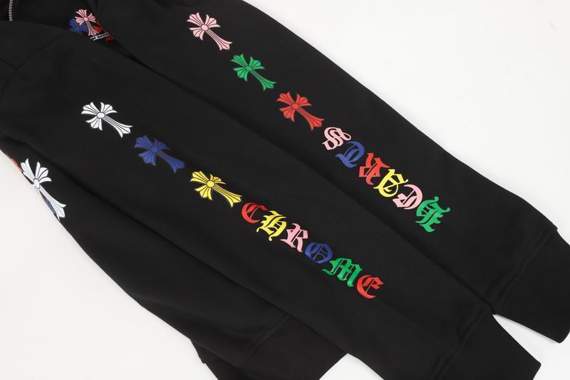 EM Sneakers Chrome Hearts 25FW Colorful Cross Print Zip-Up Hoodie Black