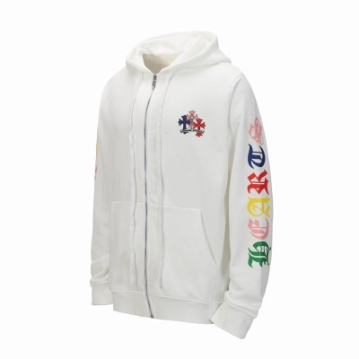 EM Sneakers Chrome Hearts 25FW Colorful Cross Print Zip-Up Hoodie White 02