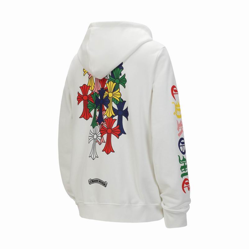 EM Sneakers Chrome Hearts 25FW Colorful Cross Print Zip-Up Hoodie White