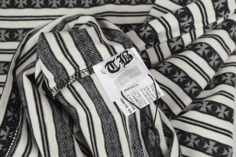 EM Sneakers Chrome Hearts 25FW Striped Lapel Long Sleeves Black