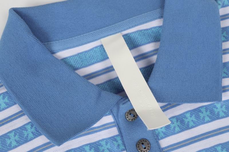 EM Sneakers Chrome Hearts 25FW Striped Lapel Long Sleeves Blue