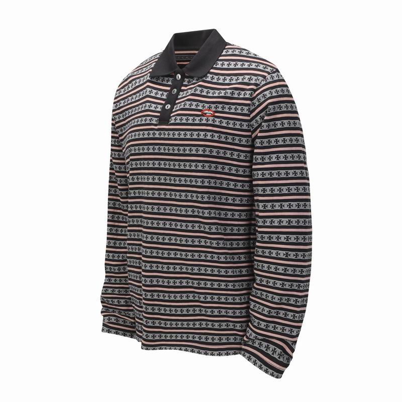 EM Sneakers Chrome Hearts 25FW Striped Lapel Long Sleeves Brown