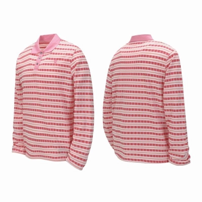 EM Sneakers Chrome Hearts 25FW Striped Lapel Long Sleeves Pink 01