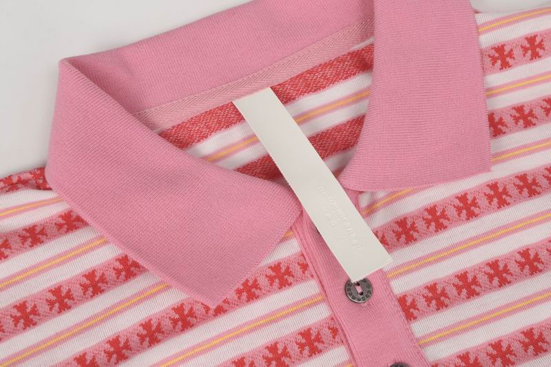 EM Sneakers Chrome Hearts 25FW Striped Lapel Long Sleeves Pink