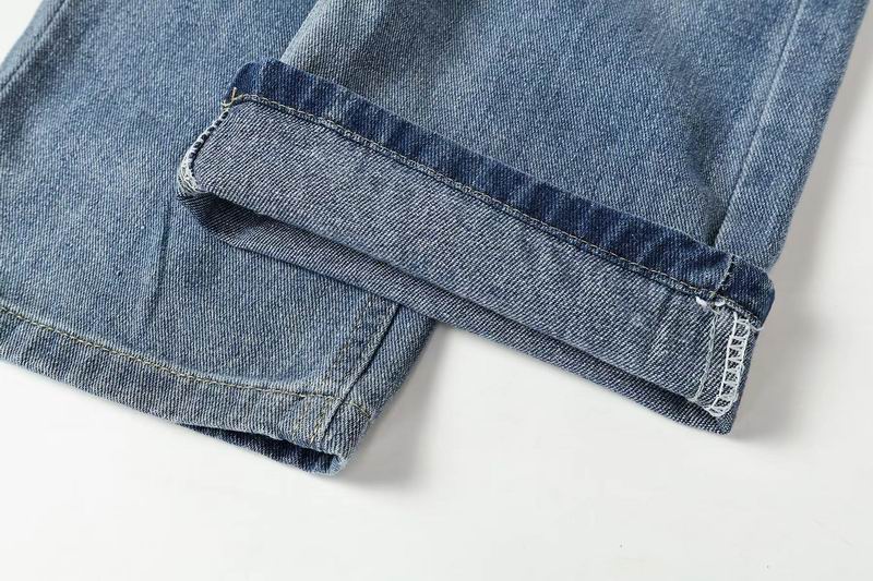 EM Sneakers Chrome Hearts Black and White Cross-patterned Jeans with Sanskrit on the Back