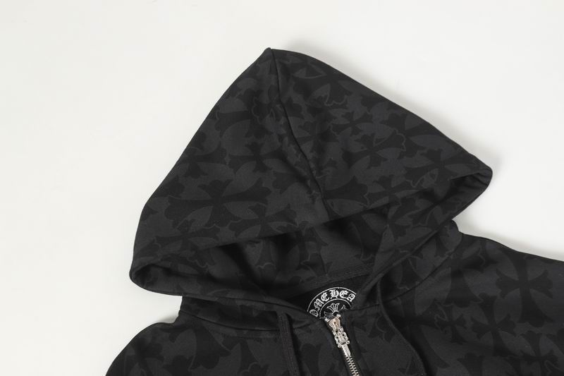 EM Sneakers Chrome Hearts Cross Flower Arm Zipper Hoodie 24SS Black