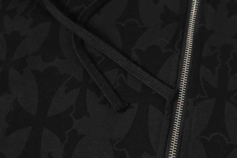 EM Sneakers Chrome Hearts Cross Flower Arm Zipper Hoodie 24SS Black