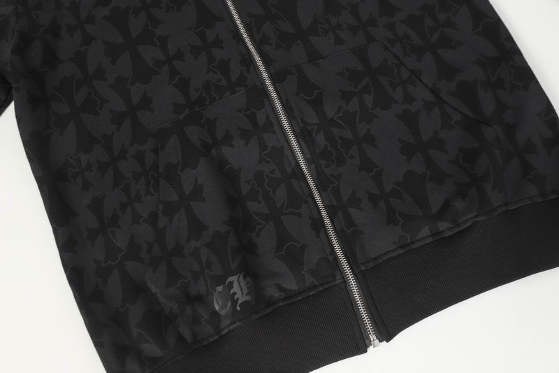 EM Sneakers Chrome Hearts Cross Flower Arm Zipper Hoodie 24SS Black