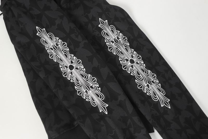 EM Sneakers Chrome Hearts Cross Flower Arm Zipper Hoodie 24SS Black