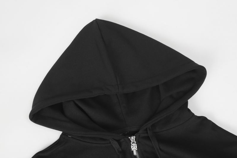 EM Sneakers Chrome Hearts Horseshoe Logo Zip Up Hoodie Black