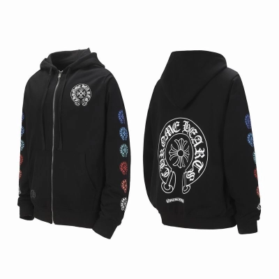 EM Sneakers Chrome Hearts Horseshoe Logo Zip Up Hoodie Black 01