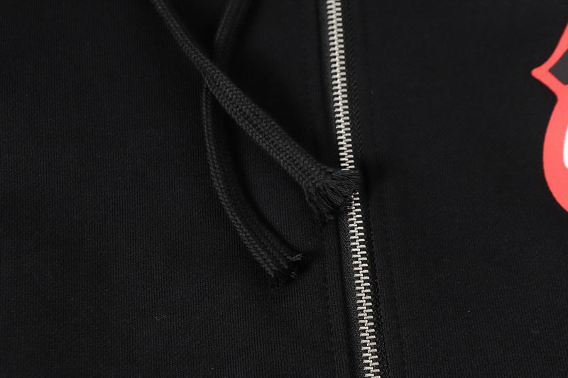 EM Sneakers Chrome Hearts Red Tongue Zip Up Hoodie Black