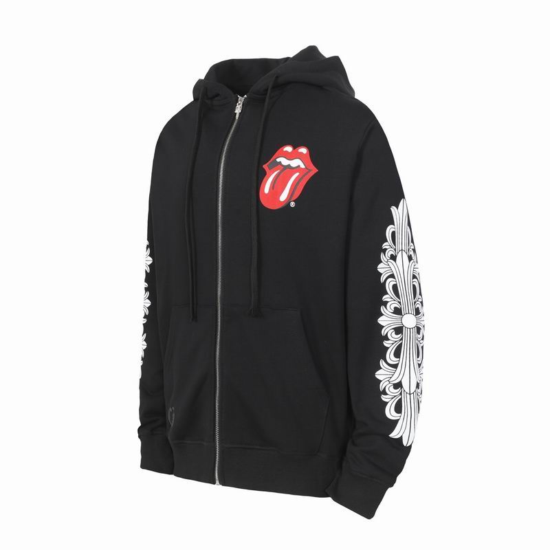 EM Sneakers Chrome Hearts Red Tongue Zip Up Hoodie Black