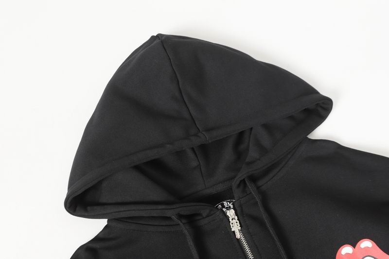 EM Sneakers Chrome Hearts Red Tongue Zip Up Hoodie Black