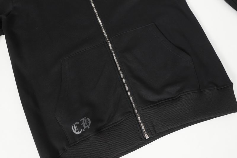 EM Sneakers Chrome Hearts Red Tongue Zip Up Hoodie Black