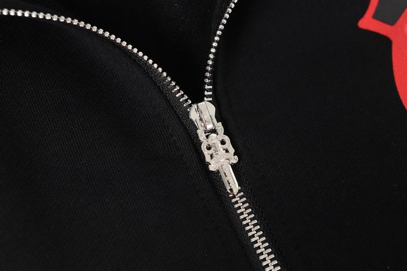 EM Sneakers Chrome Hearts Red Tongue Zip Up Hoodie Black
