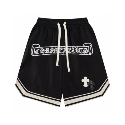 EM Sneakers Chrome Hearts Sanskrit Embroidery Woven Shorts Black 01